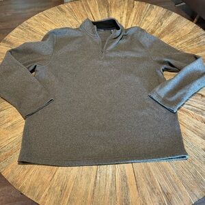 Izod XL Mens 1/4 zip grey lightweight fleece lined long sleeve shirt jacket
